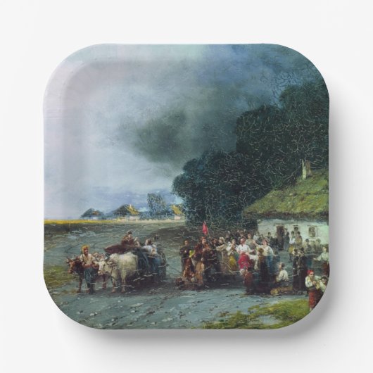 Traditionele Oekraïense bruiloft (Oekraïne) (huwel Papieren Bordje (Voorkant)