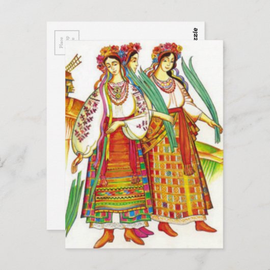 Traditionele Oekraïense dress uit Kyivschyna Briefkaart (Voorkant / Achterkant)