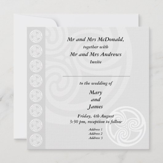 Traditionele officiële uitnodiging voor een Keltis (Voorkant)