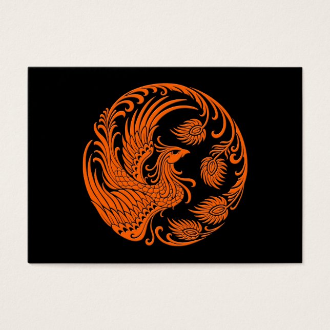 Traditionele Oranje Phoenix Circle Visitekaartje (Voorkant)