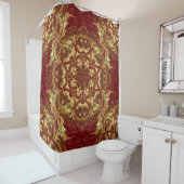 Traditionele ornament op een rode achtergrond. S Douchegordijn (In situ)