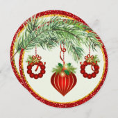 Traditionele Ornamenten met Kerstmis-flats Kaart (Voorkant / Achterkant)