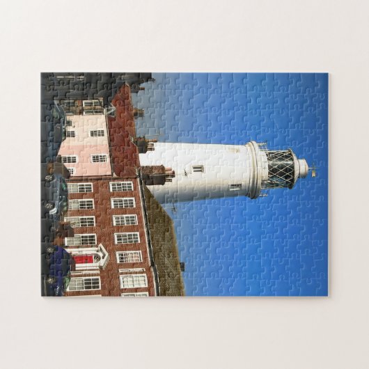 traditionele oude vuurtoren in de Engelse kuststad Legpuzzel (Horizontaal)