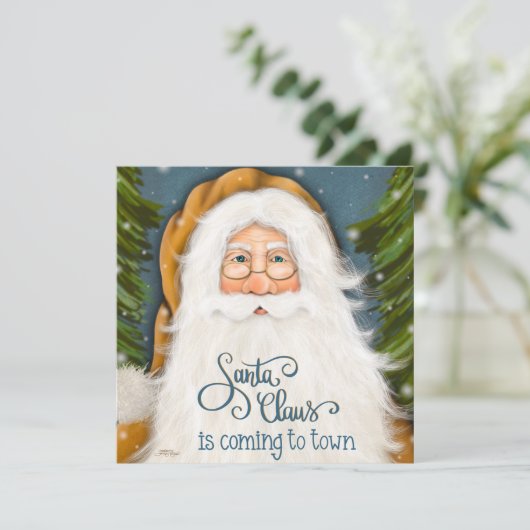 Traditionele Oude Wereld Kerstkaart van Sinterklaa (Staand voorkant)