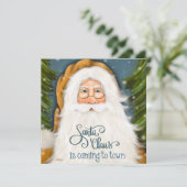 Traditionele Oude Wereld Kerstman Kerstkaart (Staand voorkant)