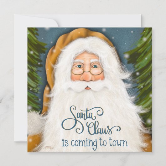 Traditionele Oude Wereld Kerstman Kerstkaart (Voorkant)