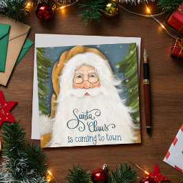 Traditionele Oude Wereld Kerstman Kerstkaart