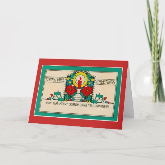 Traditionele ouderwetse kerstkaart kaart (Voorkant)