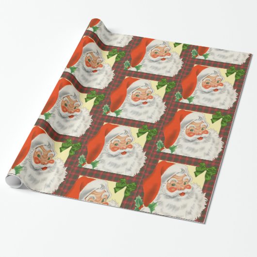 Traditionele ouderwetse  kerstkerst cadeaupapier (Uitgerold)