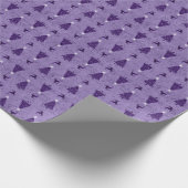 Traditionele Paarse kerstbomen en rendieren Cadeaupapier (Hoek)