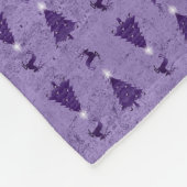 Traditionele Paarse kerstbomen en rendieren Fleece Deken (Hoek)