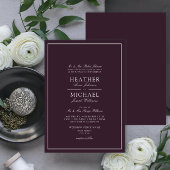 Traditionele Paarse klassieke bruiloft Kaart