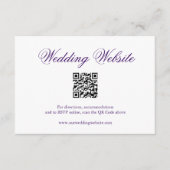 Traditionele Paarse QR-code Elegante bruiloft Informatiekaartje (Voorkant)