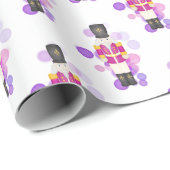 Traditionele Paarse & Roze Kerst Notenkraker Cadeaupapier (Rol Hoek)