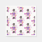 Traditionele Paarse & Roze Kerst Notenkraker Servet (Voorkant)