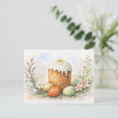Traditionele Paascake Aquarel Briefkaart (Staand voorkant)