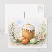 Traditionele Paascake Aquarel Briefkaart (Voorkant / Achterkant)
