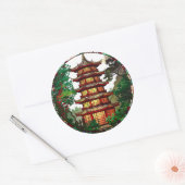 Traditionele Pagoda Glas in lood Sticker (Envelop)