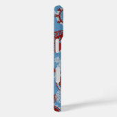 Traditionele Paisley Linocut rood wit blauw Case-Mate iPhone Case (Achterkant / Rechts)