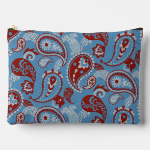 Traditionele Paisley Linocut rood wit blauw Etui