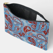 Traditionele Paisley Linocut rood wit blauw Etui (Open)