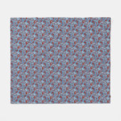 Traditionele Paisley Linocut rood wit blauw Fleece Deken (Voorkant (Horizontaal))