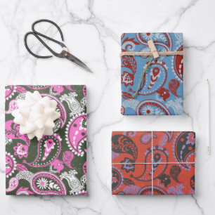 Traditionele Paisley Linocut Variety Pack Inpakpapier Vel
