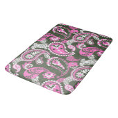 Traditionele Paisley Linocut Warm Pink Deep Green Badmat (Gekanteld)