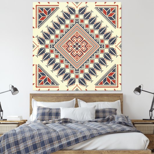Traditionele Palestijnse broderie Canvas Afdruk (Insitu (Slaapkamer))