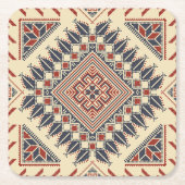 Traditionele Palestijnse broderie Kartonnen Onderzetters (Voorkant)