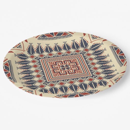 Traditionele Palestijnse broderie Papieren Bordje (Gekanteld)