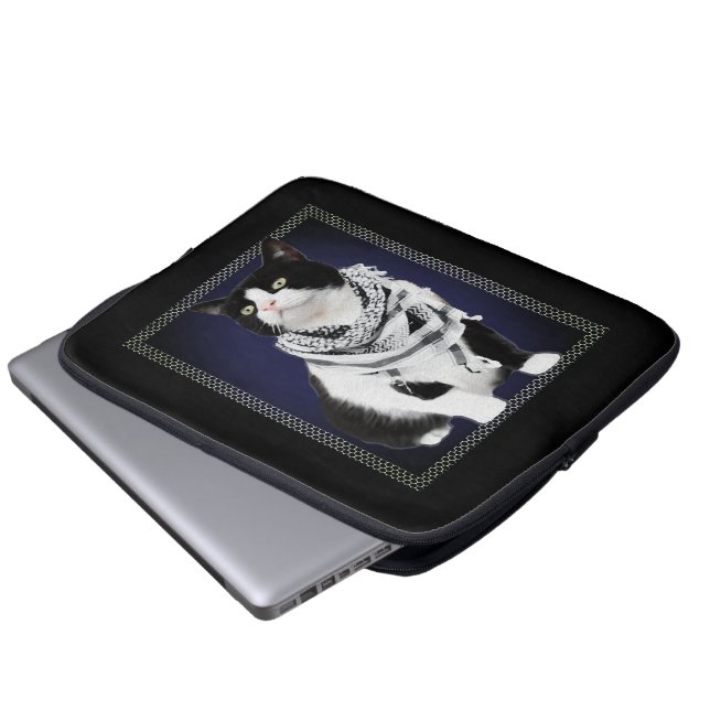 Traditionele Palestijnse Kufiya draagt kat Laptop Sleeve (Voorkant onderkant)