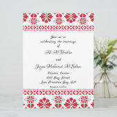 Traditionele Palestijnse Tatreez bruiloft uitnodig Kaart (Staand voorkant)