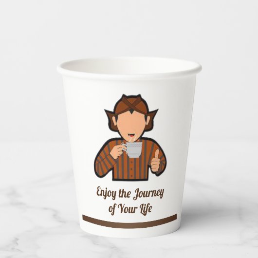 Traditionele papierbeker papieren bekers (Achterkant)