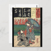 Traditionele paraplu kimono japans geisha briefkaart (Voorkant / Achterkant)