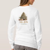 Traditionele pastelgroene en ivoren kerstboom t-shirt (Achterkant)