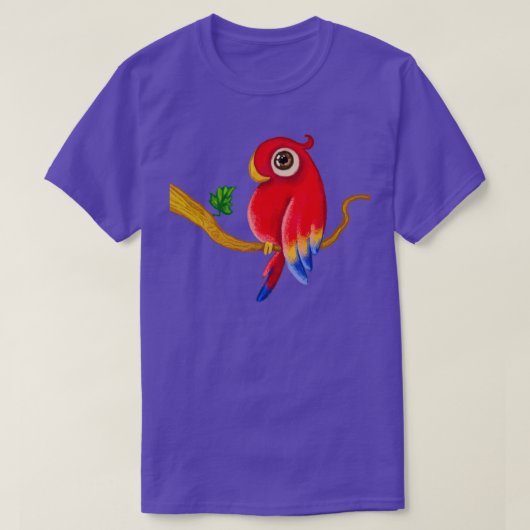 traditionele pasteltekening van papegaai t-shirt (Design voorkant)