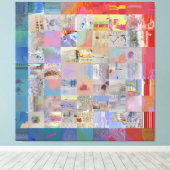 Traditionele Patchwork Geometrische Huisdecoratie Canvas Afdruk (Insitu (Houten vloer))