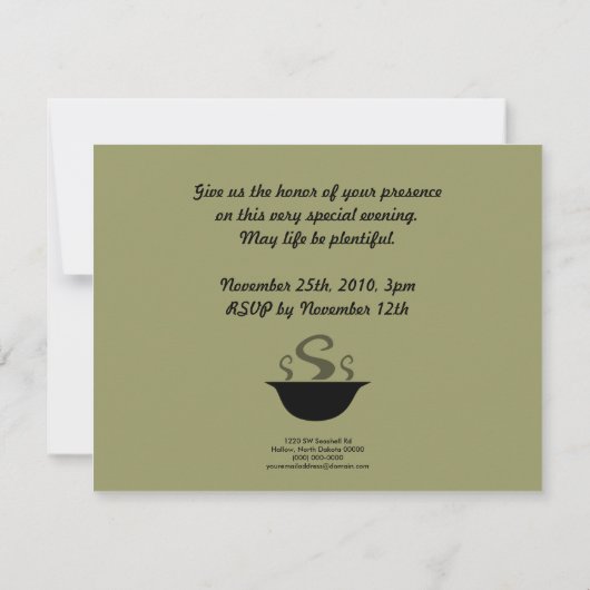 Traditionele pelgrims-Thanksgiving Kaart (Achterkant)