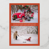 Traditionele Pine en Holly Folie Feestdagenkaart (Achterkant)