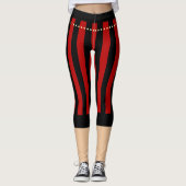 Traditionele Pirate Pants Red Black Leggings (Voorkant)