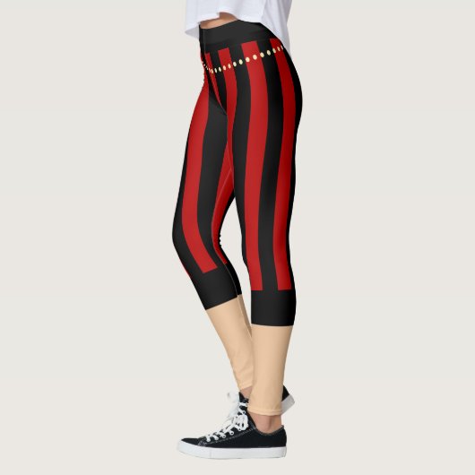 Traditionele Pirate Pants Red Black Leggings (Links)