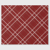 Traditionele Plaid Cozy Cabin Kerst Goud Rood Cadeaupapier (Vlak)