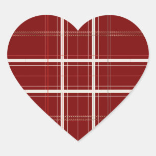 Traditionele Plaid Cozy Log Cabin Donkerrode Kerst Hart Sticker