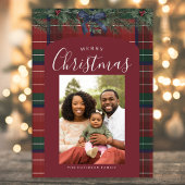 Traditionele Plaid Feestdagenkaart