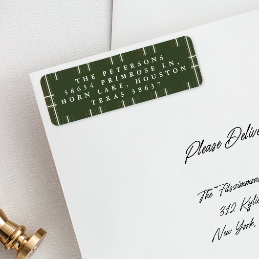 Traditionele Plaid Gezellige Cabin Diep Groene Ker Etiket