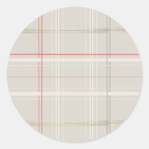 Traditionele Plaid Gezellige Cabine Beige Goud Ker Ronde Sticker
