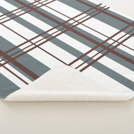 Traditionele Plaid Rookgrijs, Diep Burgundy, Wit Sherpa Deken