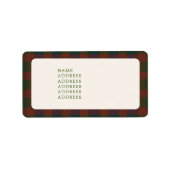 Traditionele Plaid/Tartan Adresetiketten Etiket (Voorkant)