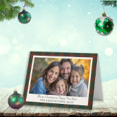 Traditionele Plaid/Tartan Gevouwen Kerst Kaart